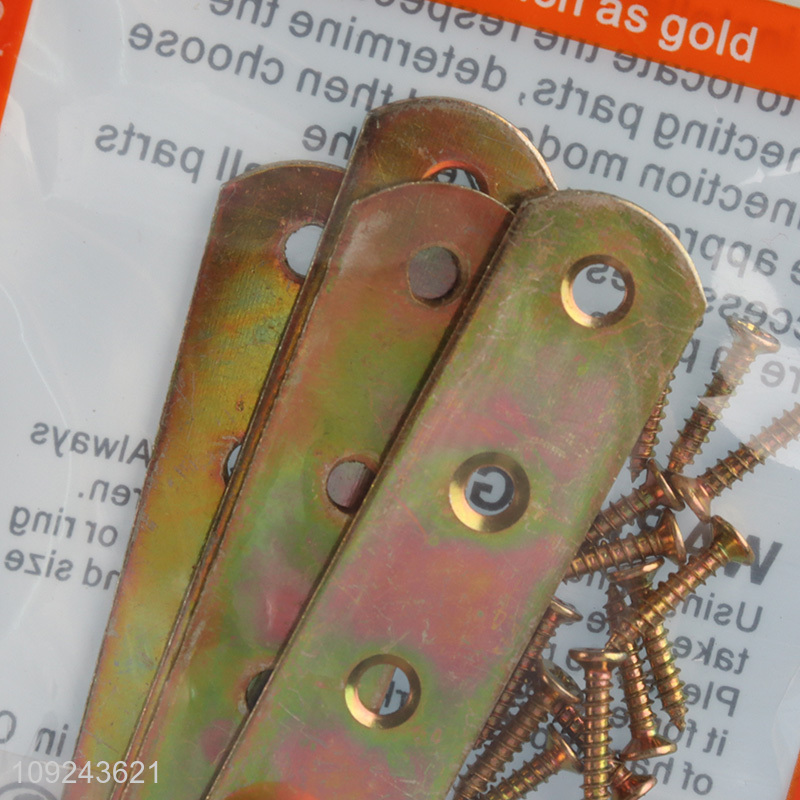 New Arrival 4PCS Flat Brackets Corner Braces Metal Straight Brackets