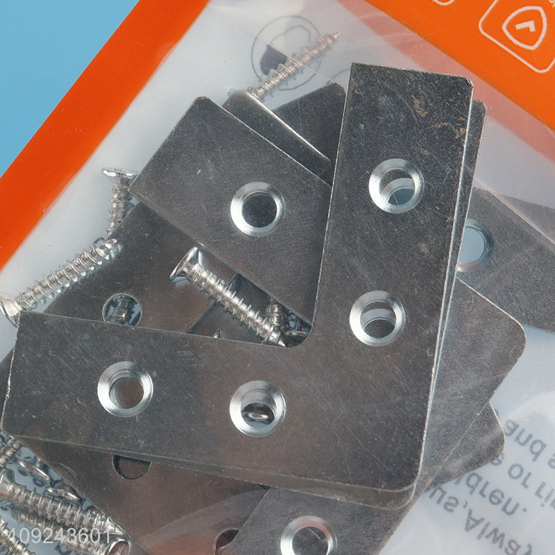 Factory Supply 9PCS L Bracket Corner Braces Metal Flat Bracket Braces