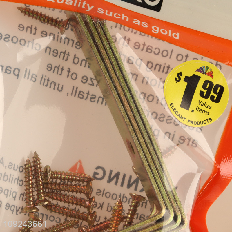 Factory Price 4PCS Corner Braces 90 Degree Joints Right Angle Brackets