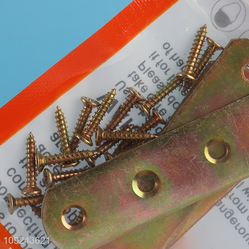 New Arrival 4PCS Flat Brackets Corner Braces Metal Straight Brackets