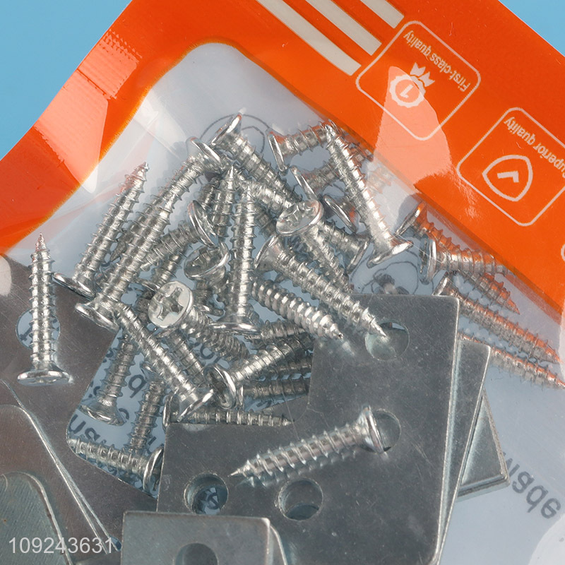 Hot Selling 10PCS Flat L Brackets Metal Corner Braces Angle Brackets