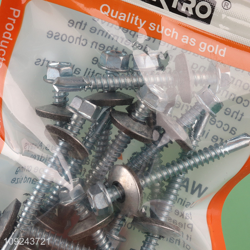 High Quality 15PCS Self Drilling Roofing Screws with Rubber Washers