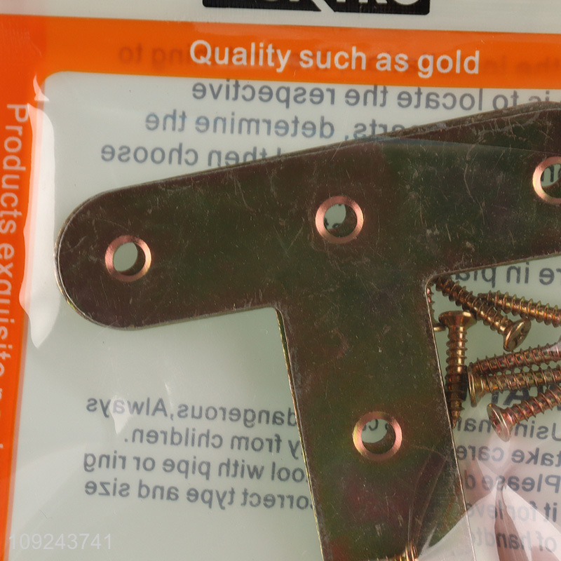 Factory Price 2PCS T Bracket Corner Brace Flat Metal Corner Brackets