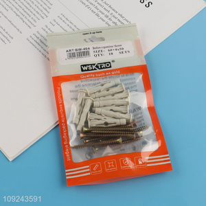 China Imports 10 Set Plastic Drywall Anchors and Flat Head Screws Set