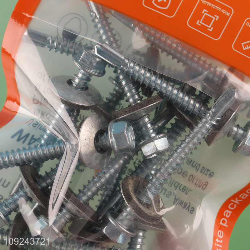 High Quality 15PCS Self Drilling Roofing Screws with Rubber Washers