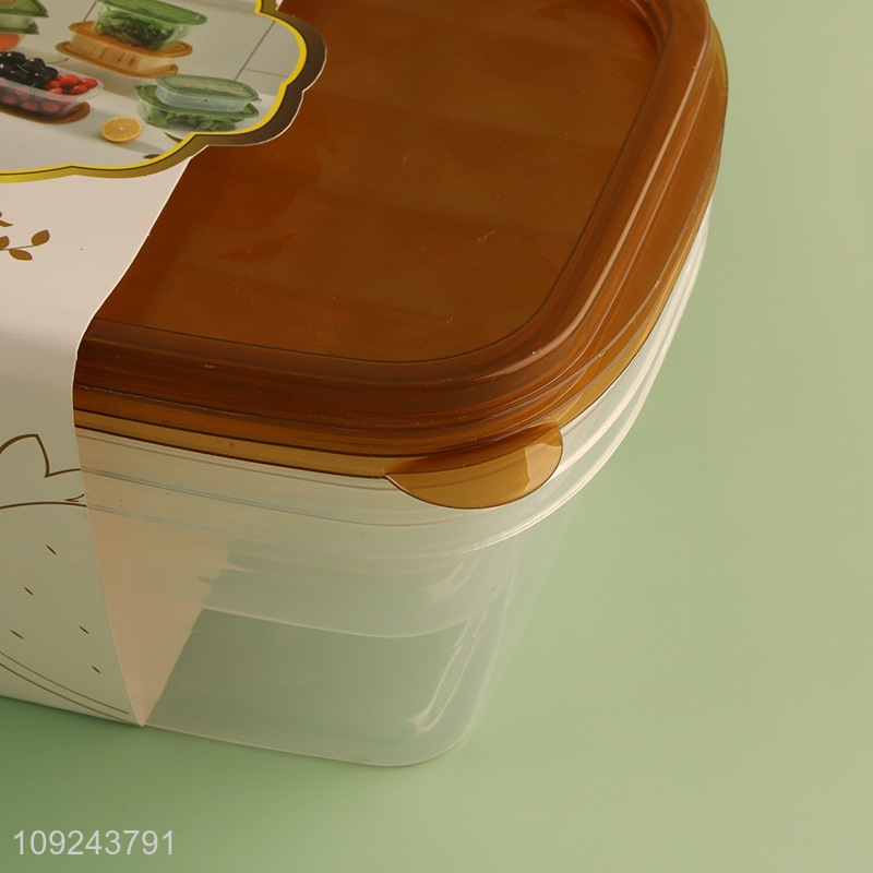 High Quality 3 Pieces BPA Free Plastic Food Storage Containers Set for Refrigerator