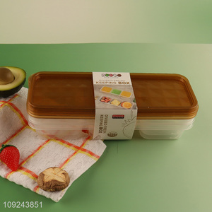 Good Quality 3 Pieces 3-Compartment Plastic Food Storage Containers Set for Refrigerator