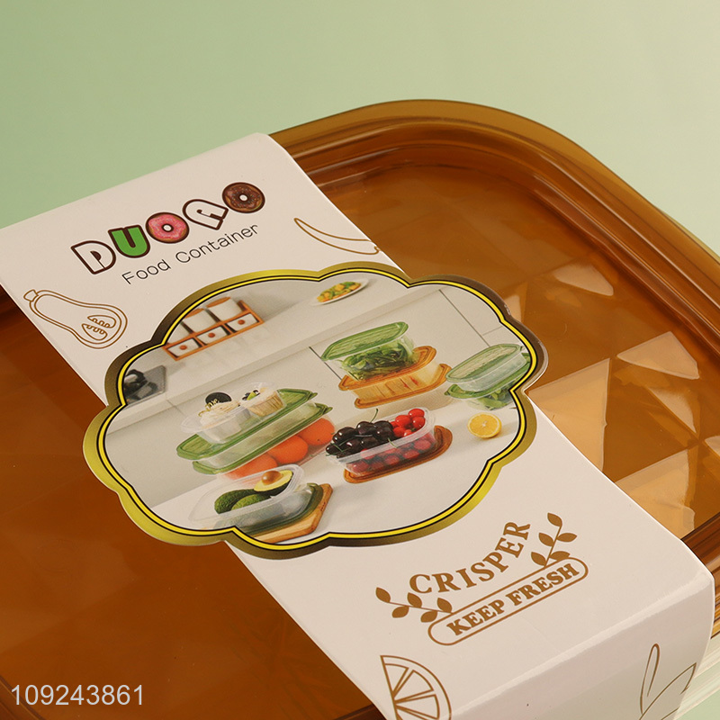 New Arrival 3 Pieces Food Storage Containers BPA Free Plastic Fruit Storage Containers