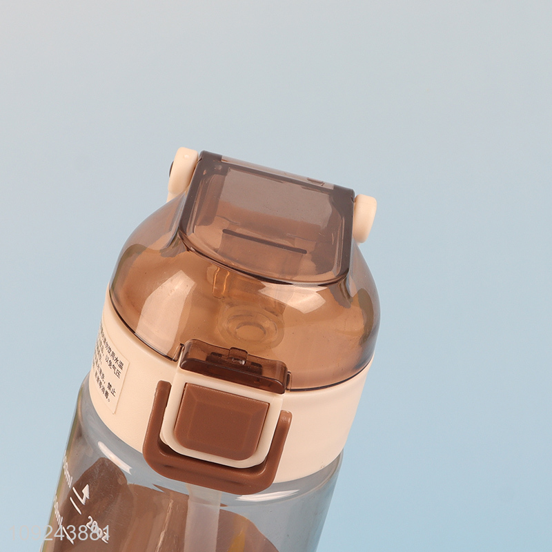 Top selling portable 600ml water bottle drinking bottle with straw