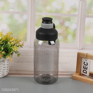 Top quality black plastic 750ml water bottle drinking bottle for sale