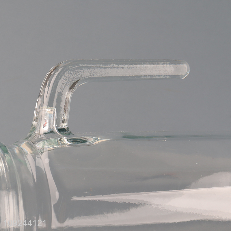 Hot Selling 1.1L Glass Water Pitcher With Handle And Lid for Hot Cold Drinks