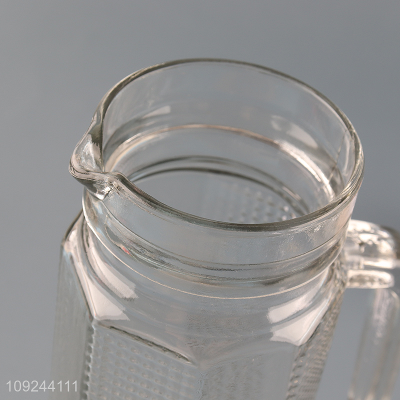 New Product 1.1L Glass Water Pitcher With Handle And Lid for Home Restaurant
