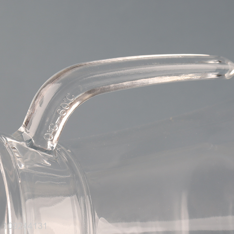 Wholesale 1.3L Glass Water Pitcher With Handle And Lid for Iced Coffee Juice