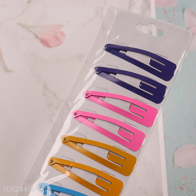 Good Quality 12 Pieces Colorful Metal Snap Hair Clips Hair Accessories