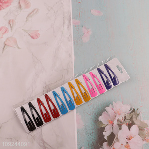 Good Quality 12 Pieces Colorful Metal Snap Hair Clips Hair Accessories