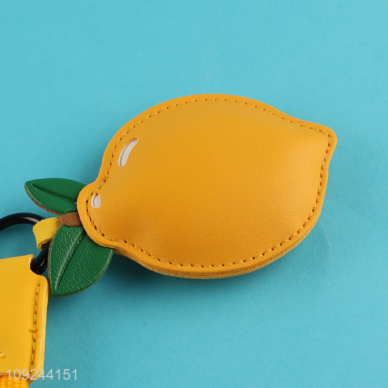Online Wholesale PU Leather Lemon Key Chain Backpack Purse Pendants