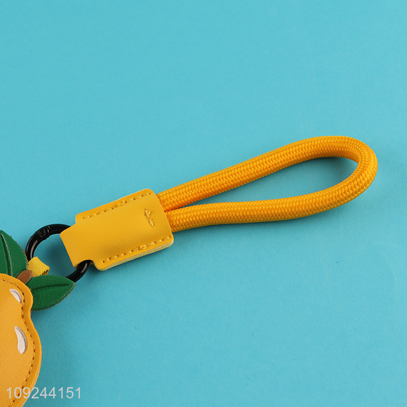 Online Wholesale PU Leather Lemon Key Chain Backpack Purse Pendants