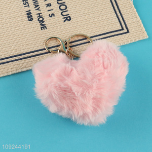 High Quality Plush Heart Charm Key Chain Handbag Purse Charms
