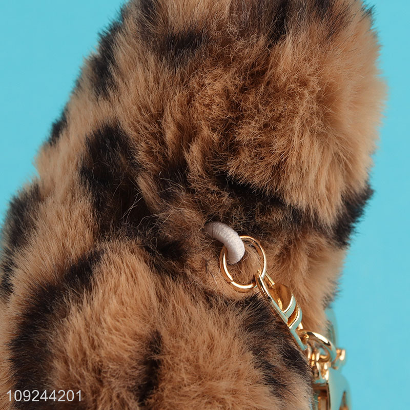 New Product Soft Fluffy Plush Heart Key Chain Purse Bag Charms