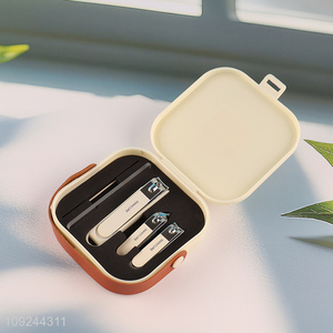 Factory Wholesale 4PCS Stainless Steel Nail Clippers and Nano Nail File Set