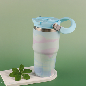 New Product 420ml Insulated Tumbler Stainless Steel Travel Mug with Handle and Straw