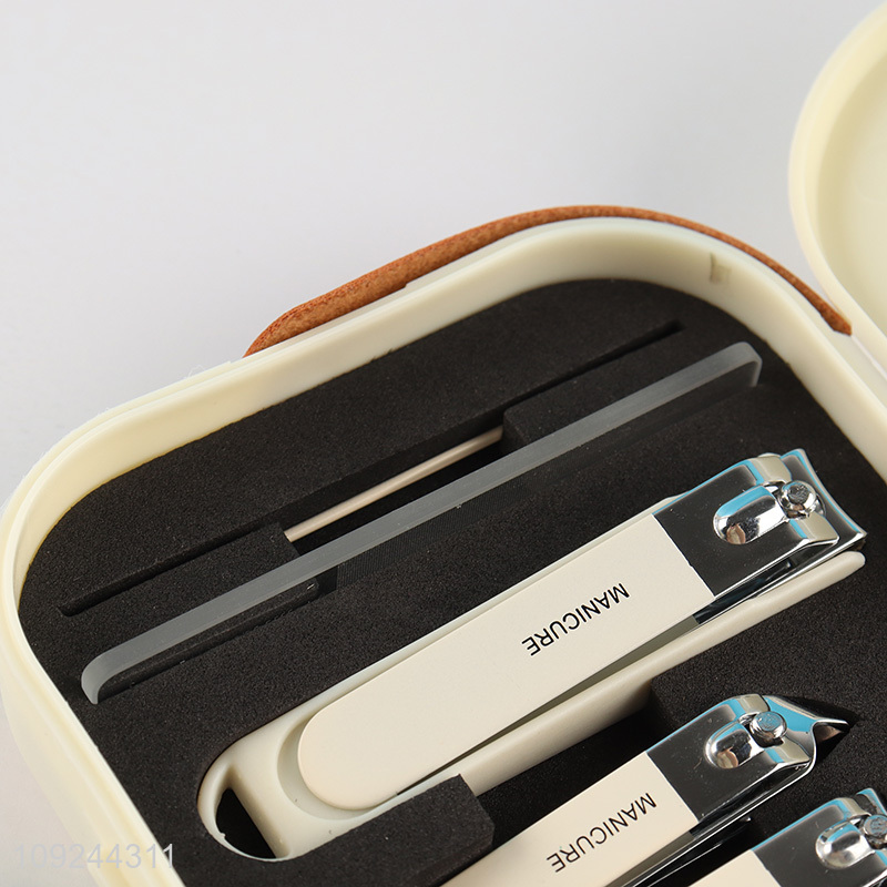 Factory Wholesale 4PCS Stainless Steel Nail Clippers and Nano Nail File Set