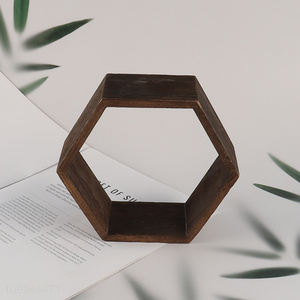 Wholesale Hexagon Wooden Shelves Honeycomb Shelves Wall Mounted Wood Shelves
