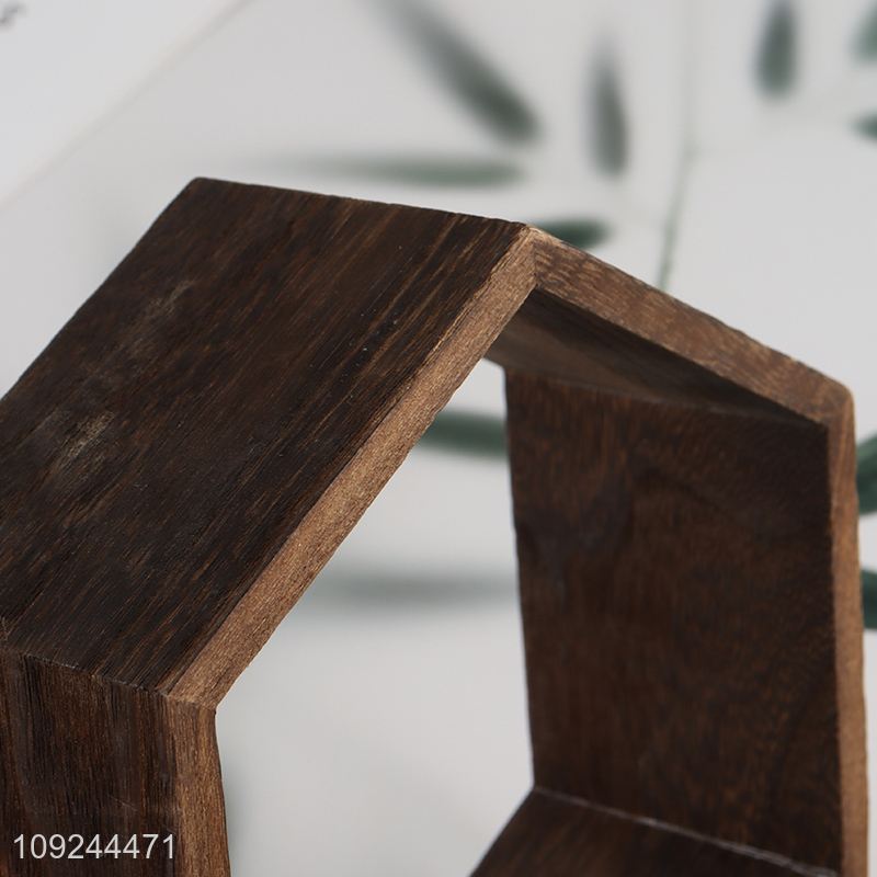 Wholesale Hexagon Wooden Shelves Honeycomb Shelves Wall Mounted Wood Shelves