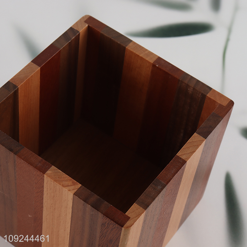 Online Wholesale Bamboo Wood Pencil Holder Stand Office Desk Organizer