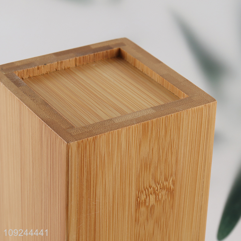 Good Quality Bamboo Wood Pencil Holder Stand Office Desktop Organizer