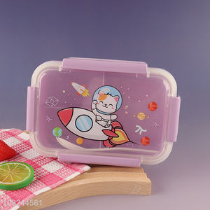 Factory Price 3-Compartment Plastic Bento Box for Kids with Spork