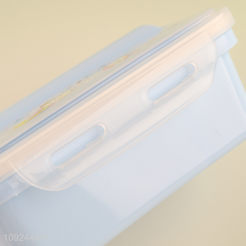 Good Quality 2-Compartment Plastic Divided Bento Lunch Box with Spork