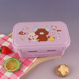 High Quality 2-Compartment Cartoon Kids Bento Lunch Box with Spoon