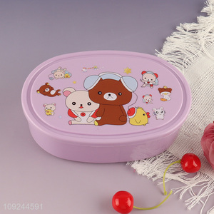 China Imports 3-Compartment Plastic Kids Bento Lunch Box with Spork