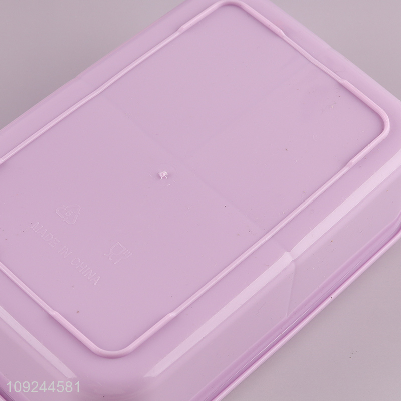 Factory Price 3-Compartment Plastic Bento Box for Kids with Spork