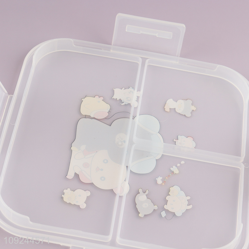 New Product 3-Compartment Plastic Kids Bento Lunch Box with Spork
