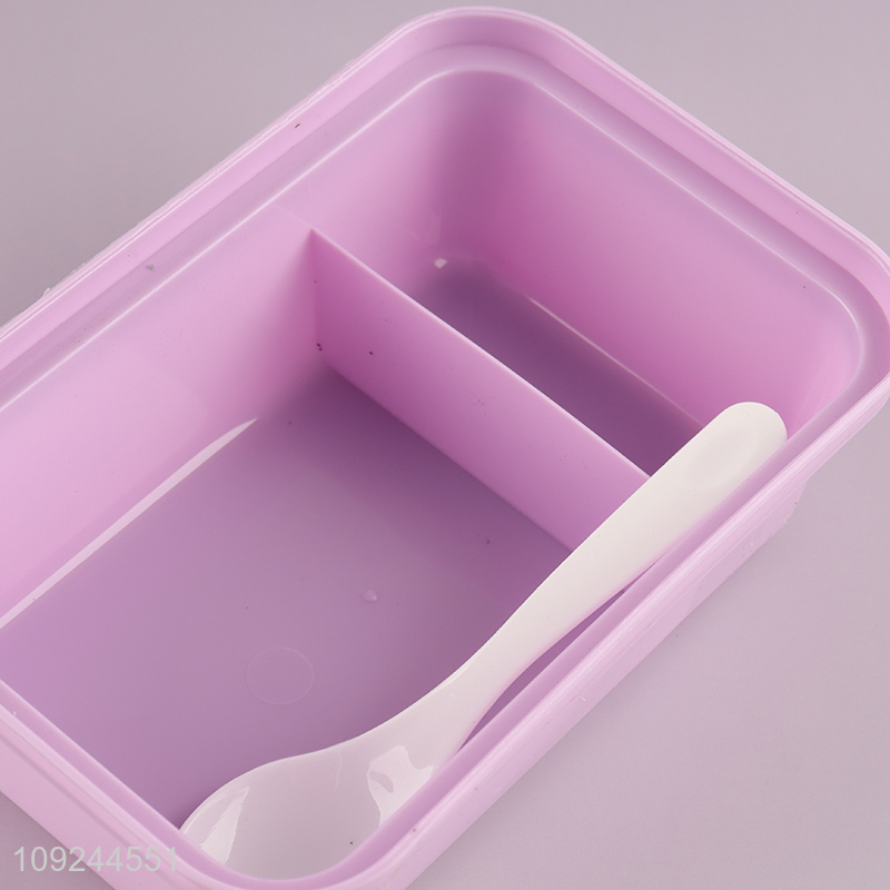 High Quality 2-Compartment Cartoon Kids Bento Lunch Box with Spoon