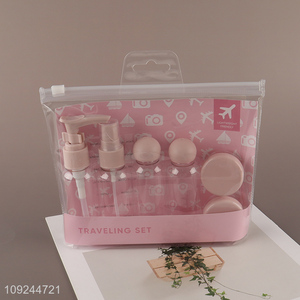 New Arrival 8PCS Travel Toiletry Containers Set for Cosmetic Shampoo Conditioner