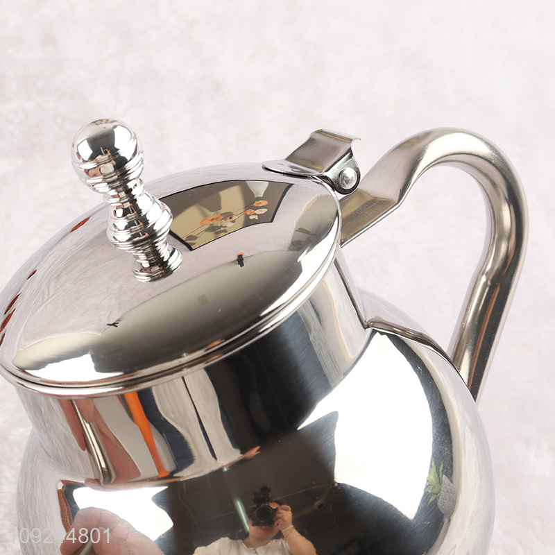 Factory Price 34oz Stainless Steel Metal Teapot Coffee Pot with Flip Lid