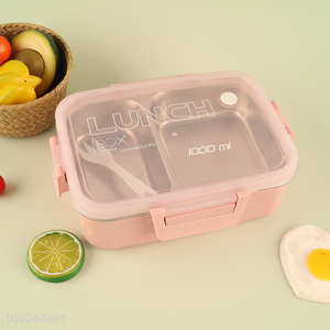 China Imports Stainless Steel Lunch Box Divided Bento Lunch Box with Spork