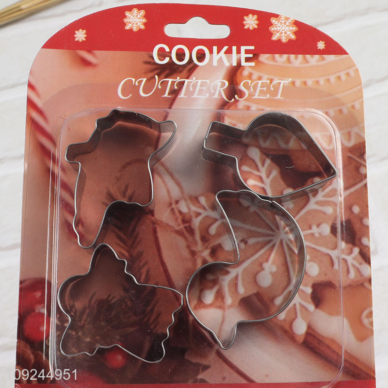 Good selling 4pcs stainless steel cookies mold cookies cutter for baking tool