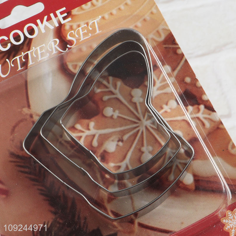 Yiwu market 3pcs stainless steel cookies mold cookies cutter set for sale