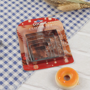 Good quality 5pcs square stainless steel cookies mold cookies cutter for baking tool