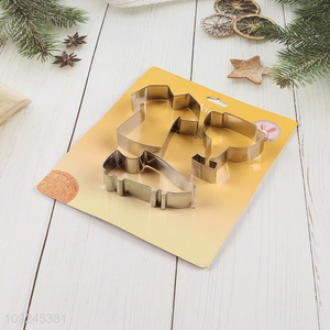 Hot products 3pcs stainless steel cookies mold cookies cutter for home kitchen