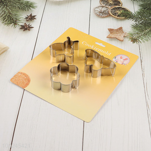 Popular products 3pcs stainless steel cookies mold cookies cutter set