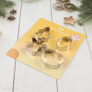 Top selling 4pcs stainless steel cookies mold cookies cutter for home kitchen