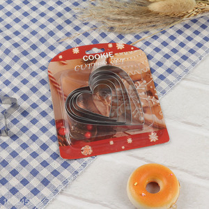 Top quality heart shape 5pcs stainless steel cookies mold cookies cutter set