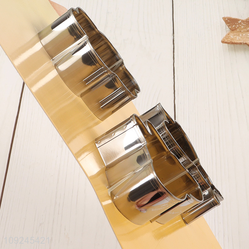 Popular products 3pcs stainless steel cookies mold cookies cutter set