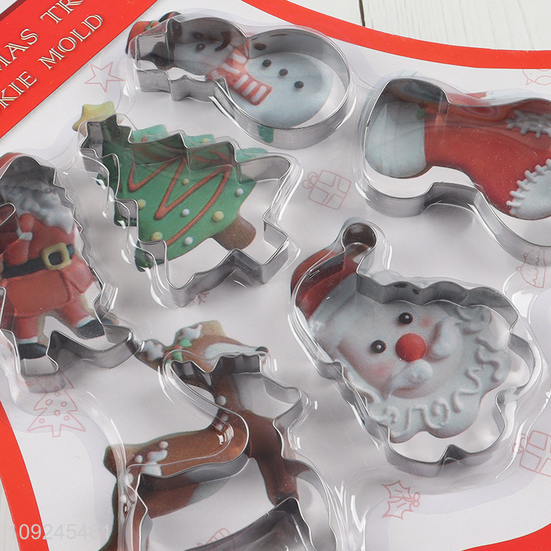 Good sale christmas tree stainless steel cookies mold cookies cutter set