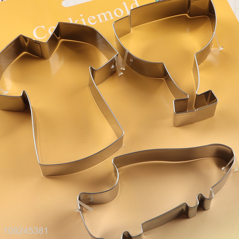 Hot products 3pcs stainless steel cookies mold cookies cutter for home kitchen